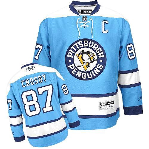 Pittsburgh Penguins NO.87 Sidney Crosby Youth Jersey (Light Blue