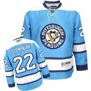 Reebok Pittsburgh Penguins NO.22 Lee Stempniak Men's Jersey (Light Blue Authentic Third)